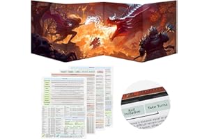 DND DM Screen, Dungeons and Dragons Master Screen Leather,4 Wet-Erase Function Pockets,DND Game Accessories for TRPG,with 4 P