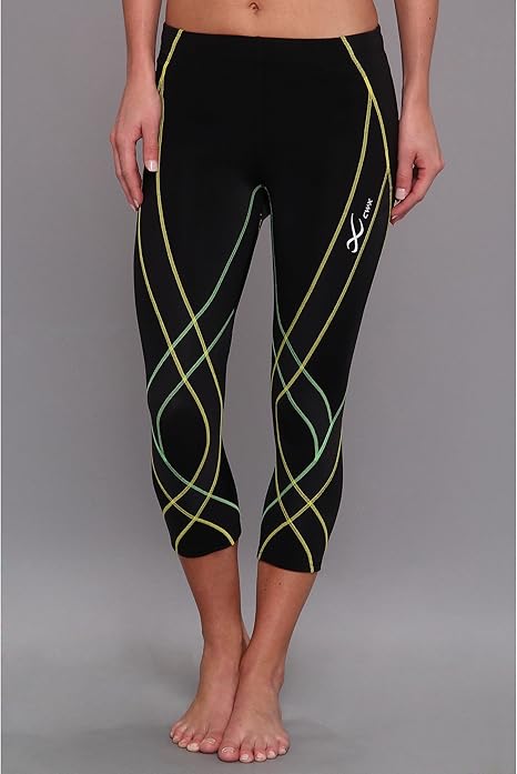 Amazon シーダブリューエックス Cw X レディース 3 4 Endurance Generator Tights ボトムス Black Green Yellow Lg 並行輸入品 タイツ レギンス 通販