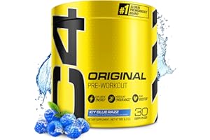 Cellucor C4 Original Pre Workout Powder ICY Blue Razz - Vitamin C for Immune Support - Sugar Free Preworkout Energy for Men & Women - 150mg Caffeine Plus Beta Alanine Plus Creatine - 30 Servings