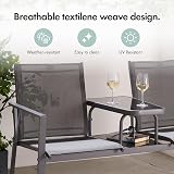 VonHaus Paris Love Seat Grey 2 Seater Textilene Patio Set Garden view 5