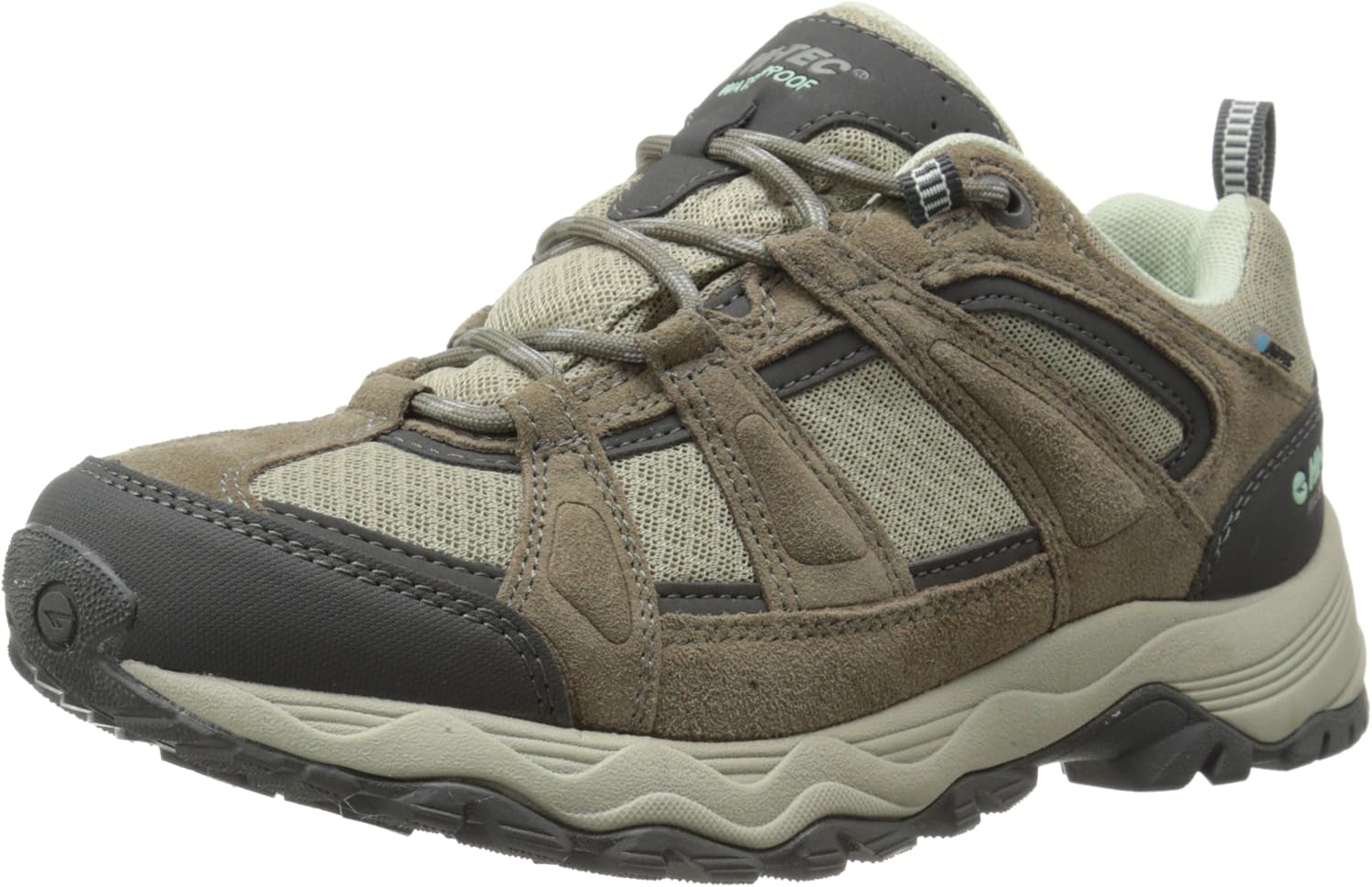 hi tec wide fitting waterproof walking shoes