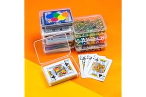 JINUPHION 8 Pcs Playing Card Case, Small Clear Box, Plastic Deck Box, Card Deck Holder, Game Card Storage Organizer (8 pcs Standard) (No Cards)
