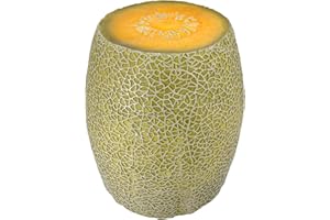Galt International 18" Cantaloupe Friut Stool Polyresin Side Table Home Decor Plant Stand Garden Indoor Outdoor Decorations
