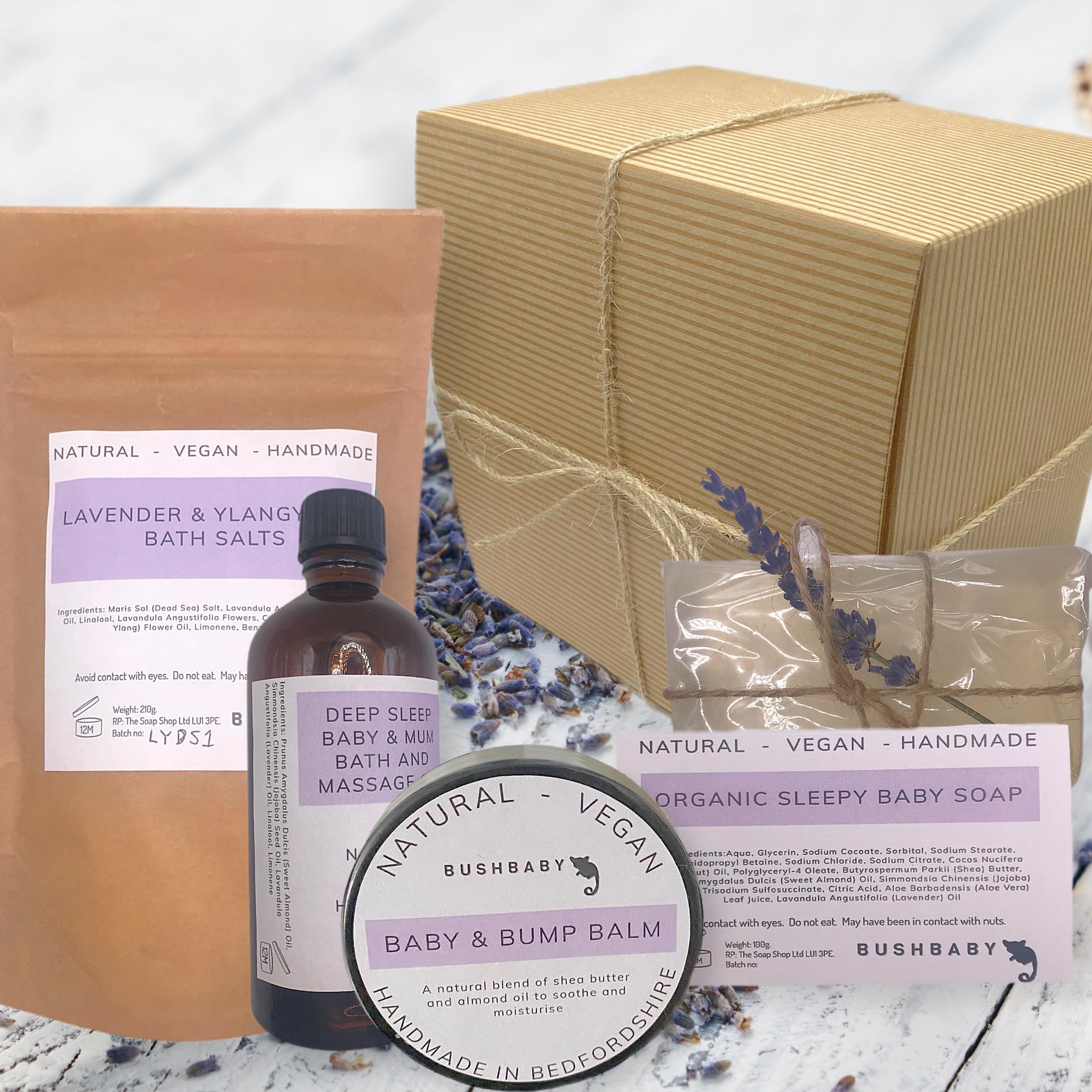 BUSHBABY Mum to be Pamper Box, All Natural UK Made Baby Shower Gifts, New Mum Pamer Kit, New Born Baby Essentials, Pregnancy Gift for Mum Expecting