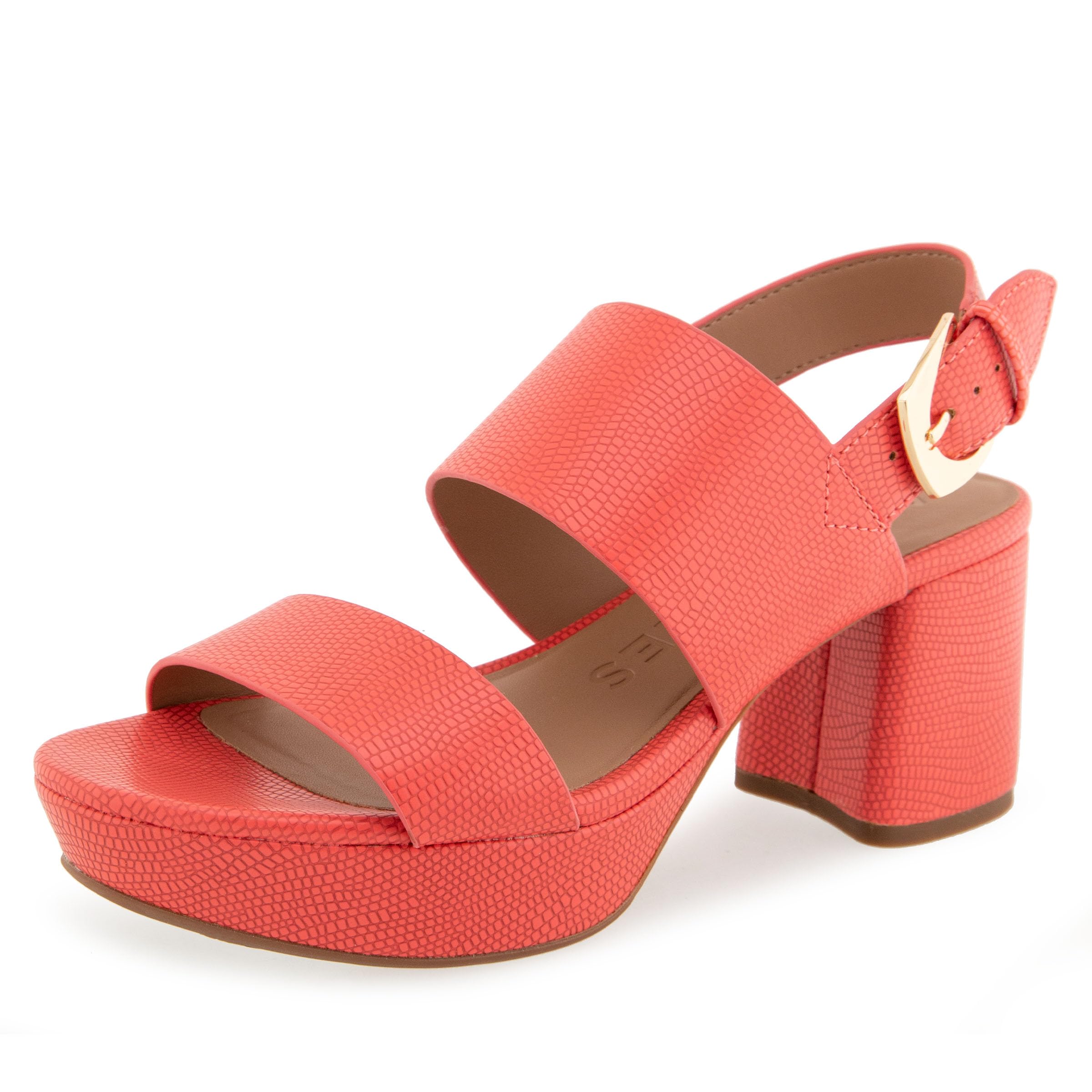Aerosoles Women’s CAMILIA Platform Sandal, CORAL LIZARD EMBOSSED FAUX LEATHER, 9.5M