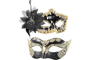 Daieeparty Lace Masquerade Masks,Peacock Feather Mask Halloween Carnival and Venetian Ball Party
