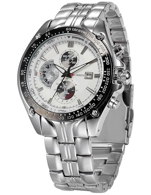 Curren Luxury Analogue White Dial Mens Watch CUR023