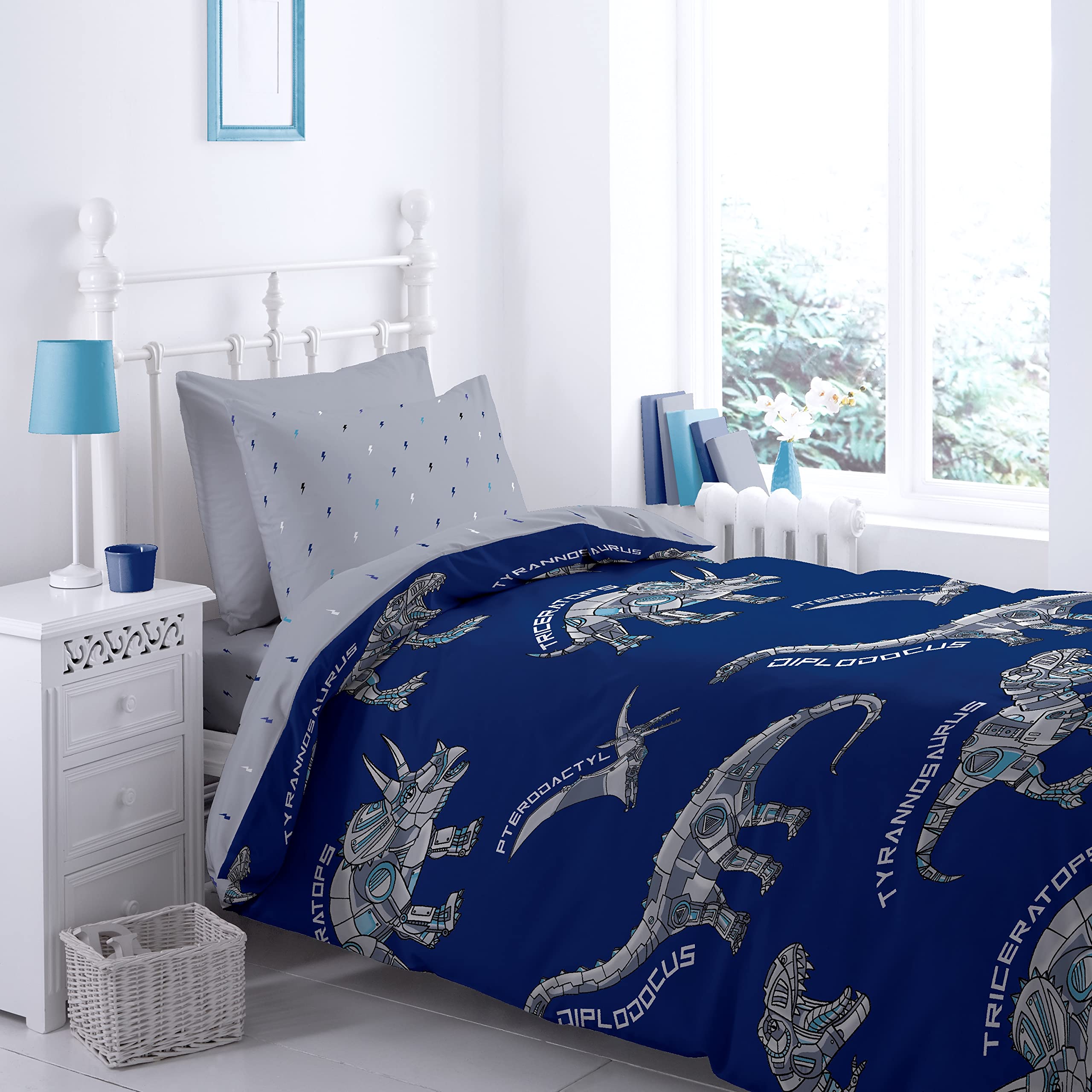 Catherine Lansfield Dinobot Bed Linen 135 x 200 + 80 x 80 cm