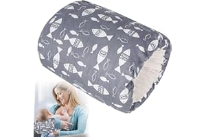 TEUOPIOE Baby Feeding Arm Pillow,Soft Cotton Bottle Nursing Arm Pillows for Newborn,Breastfeeding Pillows for More Support for Mom and Baby,Portable and Washable,Ergonomic Nursing Essentials(Grey Fish)