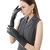 VIKIDEER Long Genuine Leather Gloves for Women Full Touchscreen Winter Warm Lined Elegant Type