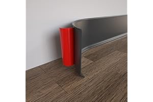 COUKIU Flexible Baseboard Molding Trim, 4 Inch x 20 Feet Self-Adhesive Vinyl Wall Base Cove Base, Peel and Stick Rubber Wall Base Moulding Trim(S100, Black)