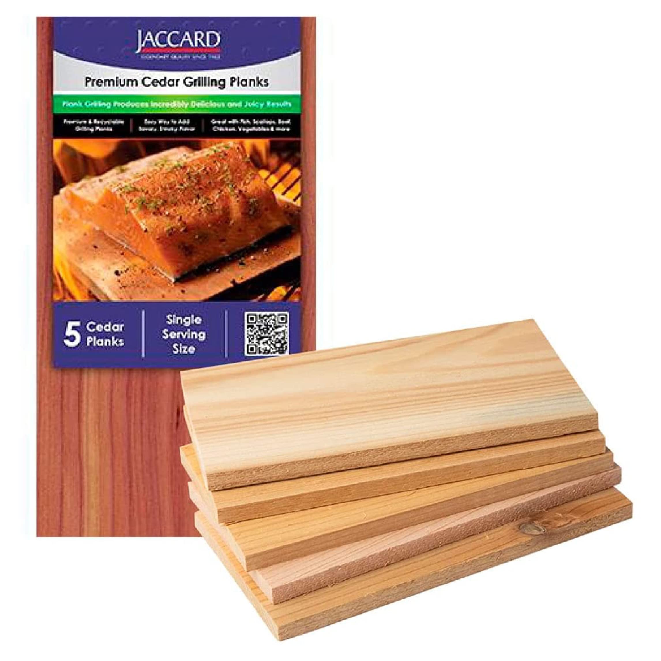 Photo 1 of Jaccard Premium Cedar Planks, For Grilling, Fish, Meat, and Veggies, 6.5" x 3.5", 25 Small Planks for Gas, Ceramic, and Charcoal Grills