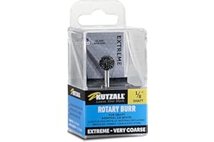 Kutzall Extreme Sphere Rotary Burr, 1⁄8" Shaft, Very Coarse - Wood Carving Bit for Dremel, Foredom, DeWalt, Milwaukee Tools. Abrasive Tungsten Carbide, 3⁄8" (9.5mm) Head Diameter, SX-38-EC