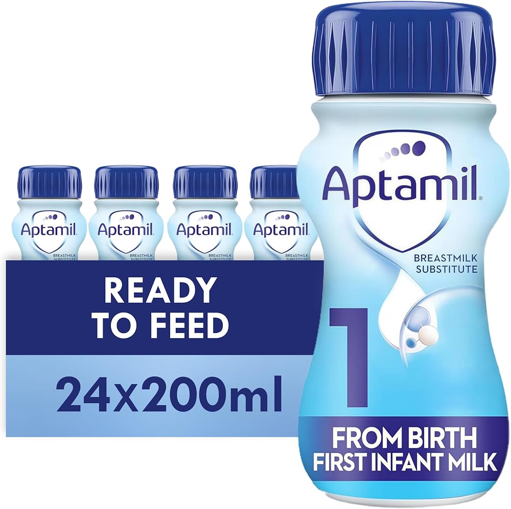 Aptamil 1 First Infant Milk Ready to Use Liquid Formula 200 ml Pack of 24