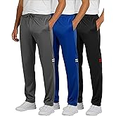 Real Essentials 3 Pack: Men’s Sweatpants – Athletic Track Pants with Pockets | Workout, Running & Lounge (Big and Tall)