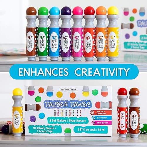 Dauber Dawgs Washable Dot Markers for 3yrs old Bingo Markers for