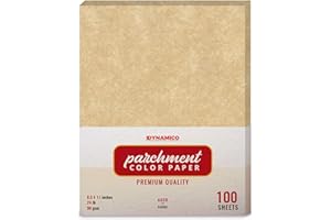 DYNAMICO Aged 8.5 x 11" Stationery Parchment Colored Regular Papers, Color Paper | 1 Ream of 100 Sheets