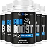 (5 Pack) Iron Boost Pro Capsules - Official Iron Boost Pro Advanced Supplement Support Pills - Maximum Strength, Natural IronBoost Pro for Overall Health & Wellness Reviews, 300 Capsules for 5 Months