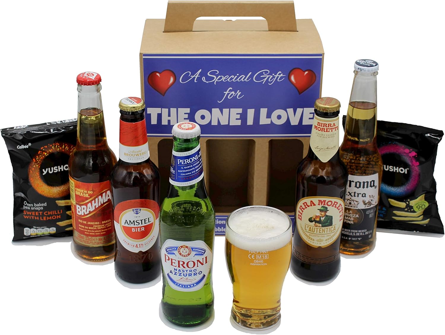 "A Gift for the One I Love" Premium Beer Hamper 5 World Beers Half