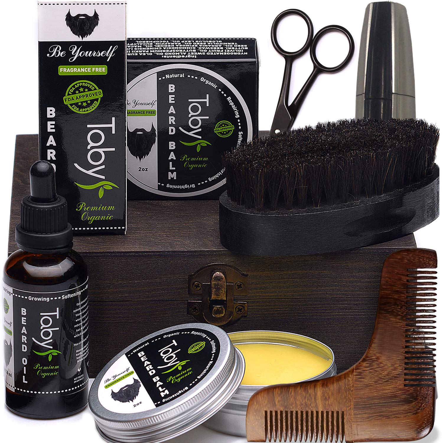 Beard Care Kit, Grooming & Trimming Gift Set for Men