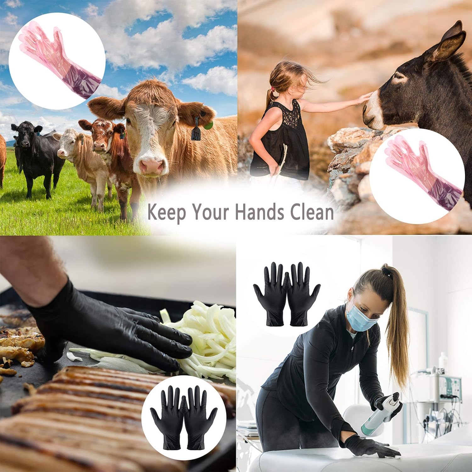 Field Dressing Gloves 20 Pairs, Deer Gutting Gloves and Nitrile Mittens, Deer Cleaning Gloves, Field Dressing Mittens with Long and Short Gutting Gloves Combo Pack for Hunting : Sports & Outdoors