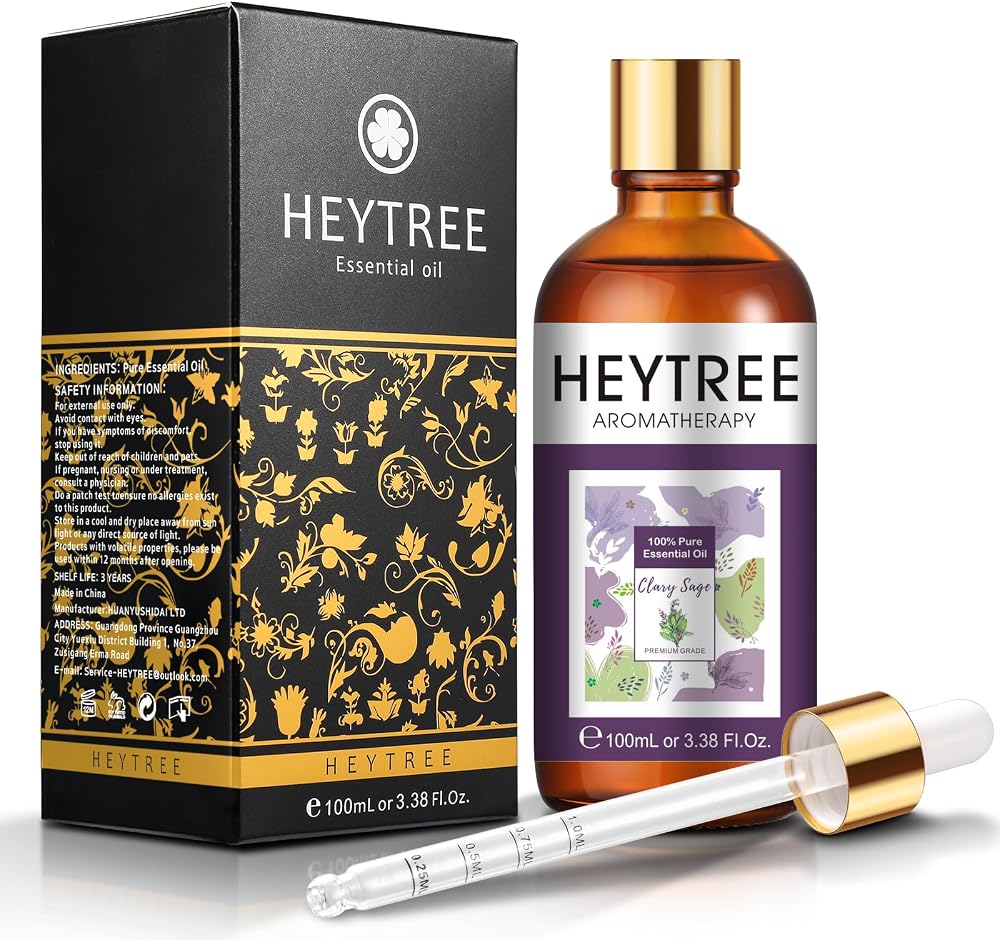 HEYTREE Clary Sage Essential Oil Salvia sclarea for Women’s Health Emotions
