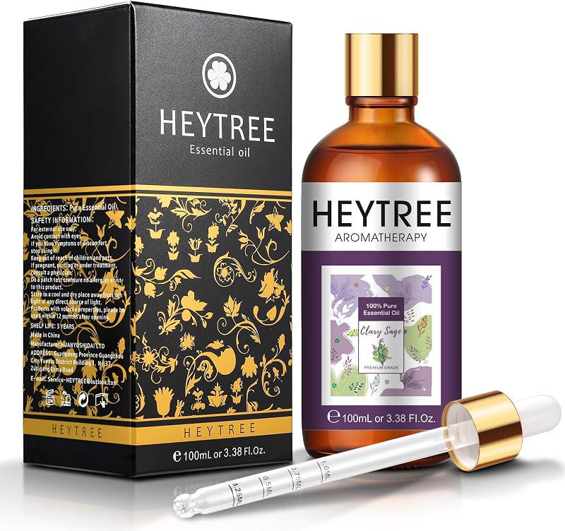 HEYTREE Clary Sage Essential Oil Salvia sclarea for Women’s Health Emotions