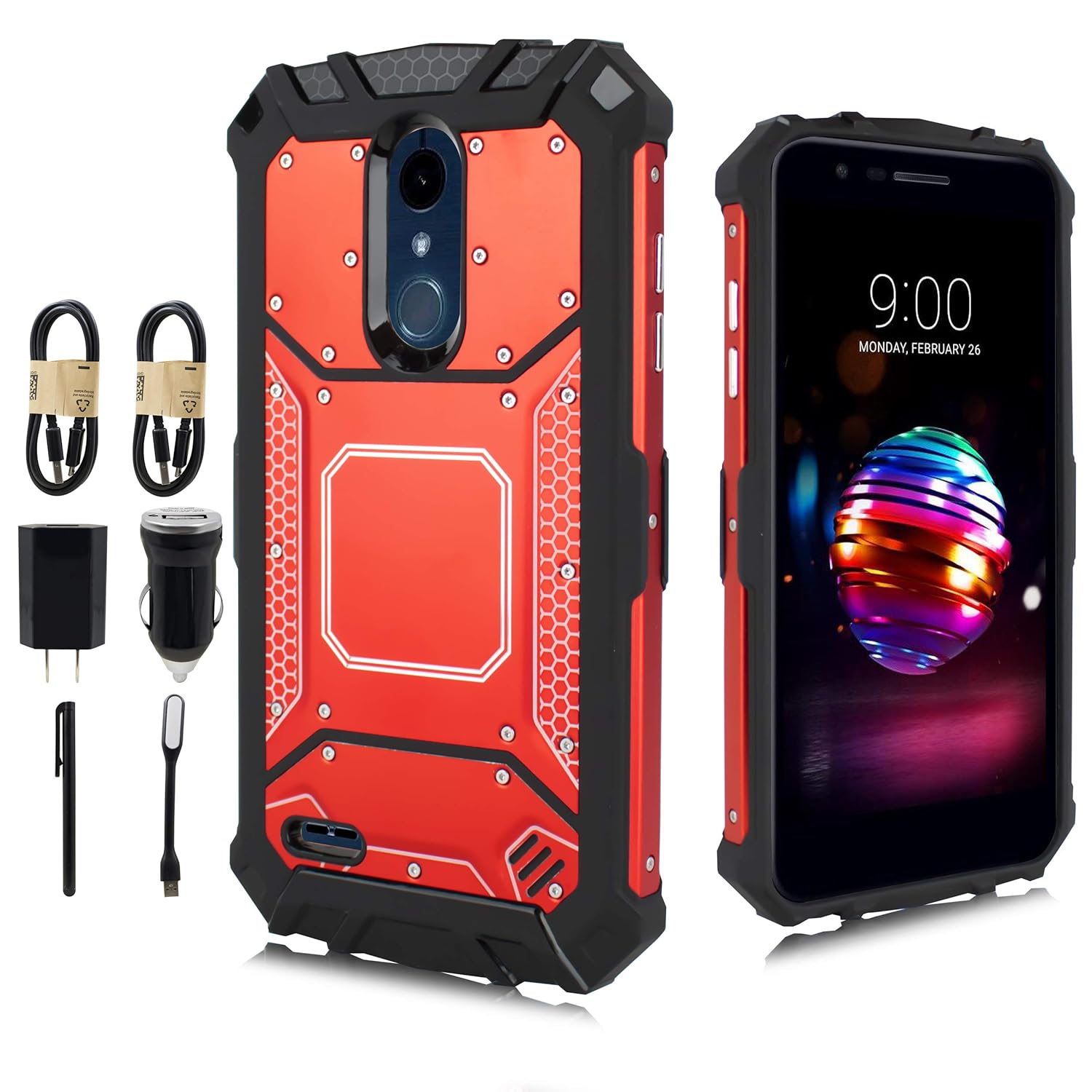 Best lg k30 case red and black leather