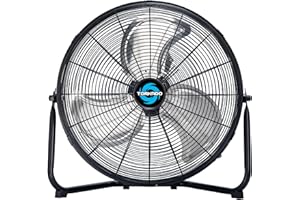 Tornado 18 Inch Industrial Powerful Metal Floor Fan, 3-Speed High Velocity Cooling Floor Standing Fan for Industrial, Commercial, and Home Spaces, 120°Tilt, 6.0 FT Cord, Black