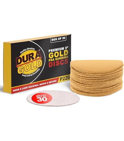 Dura-Gold 6-Inch PSA Sanding Discs Variety Pack – 80/150/220/320/400 Grit, 50 Total For Auto, Wood & Metal