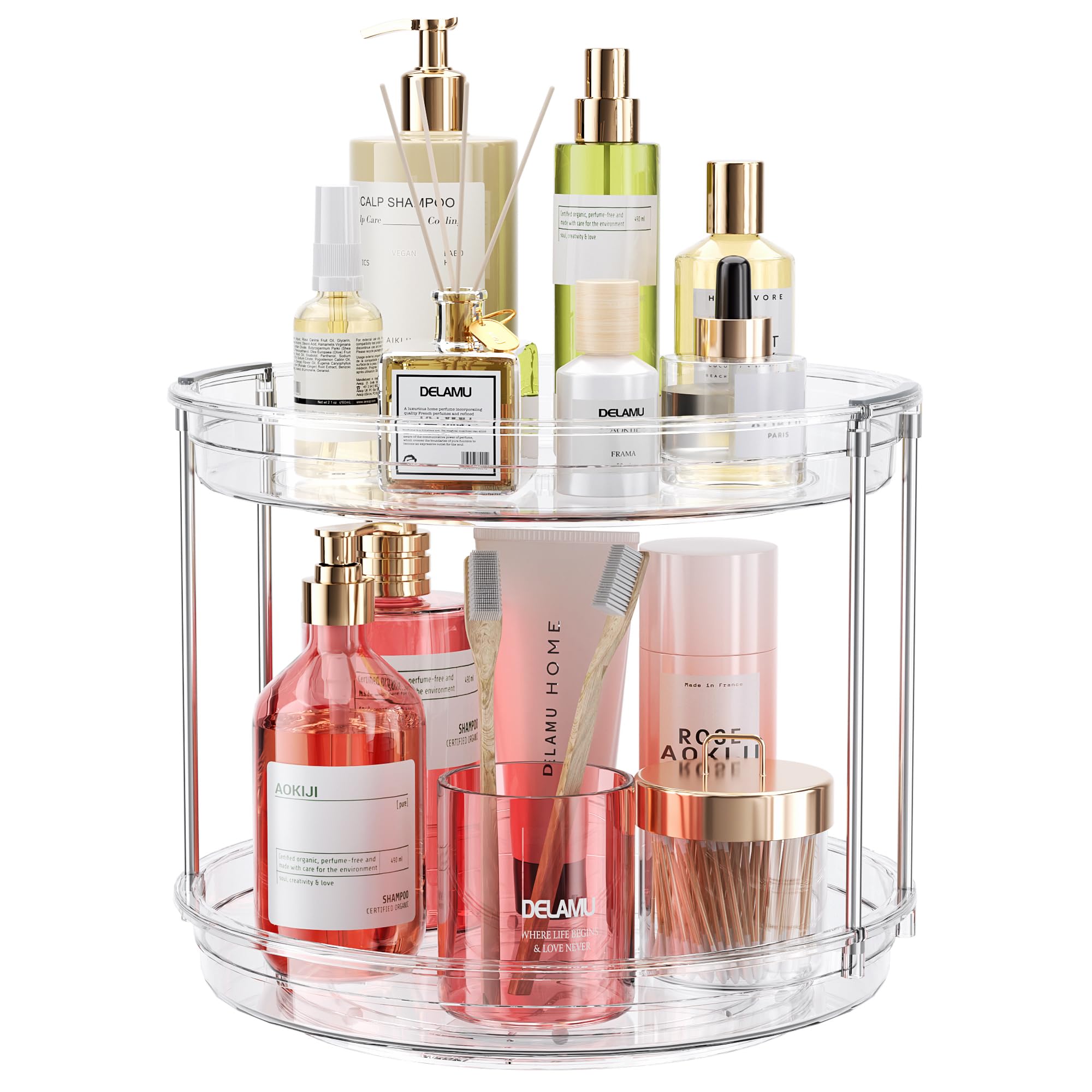 LAMU 10.6in Rotating Makeup Organizer for Vanity, 2
