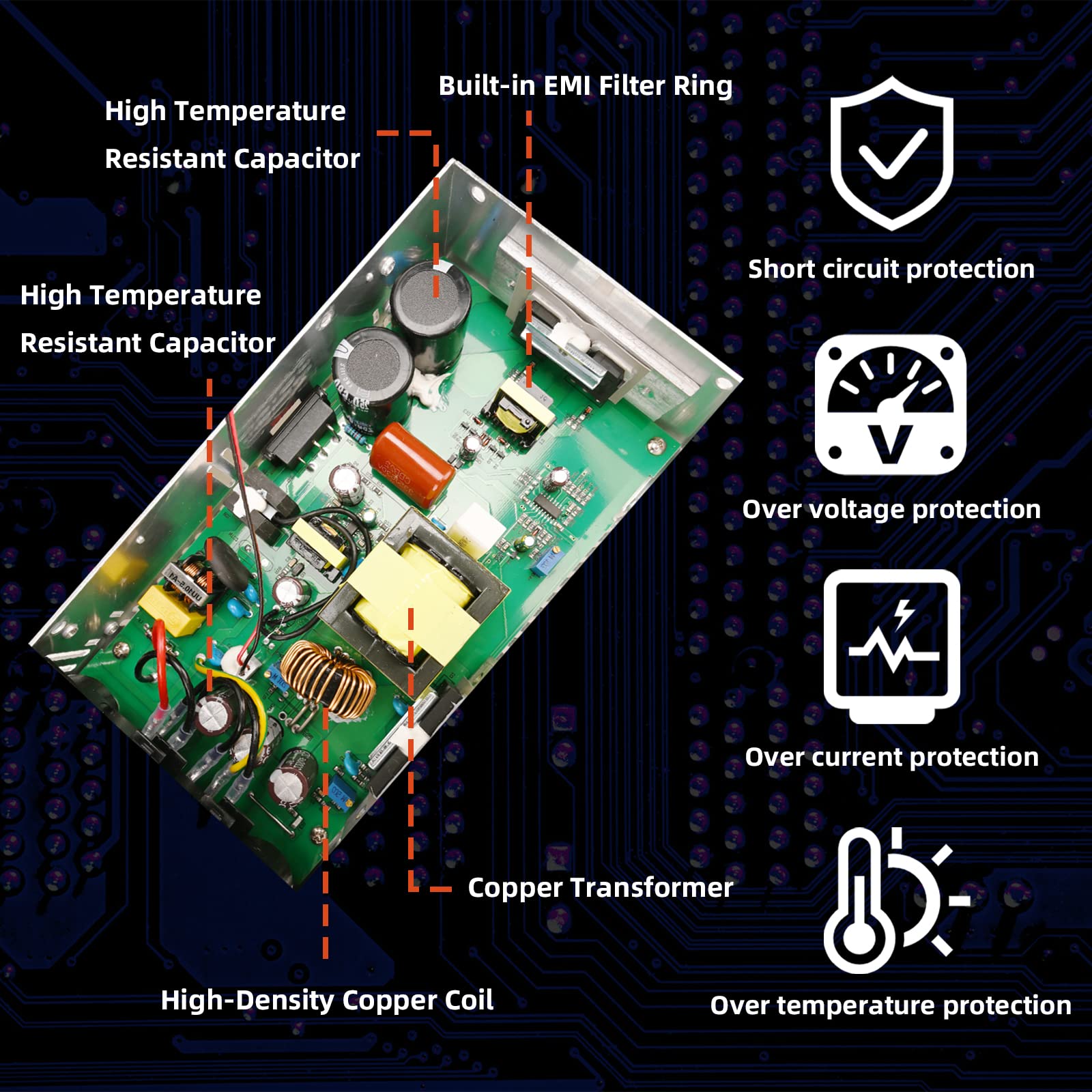 New Version Converter, 110V AC to 12V DC Converter Power Supply 12V 600W 50A DC Switch Transformer for RV,Pump,LED Strip, LCD Monitor