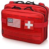 WYNEX Tactical Molle Admin Pouch of Laser Cut Design, Utility Pouches Molle Attachment Military Medical EMT Organizer with Map Pocket EDC EMT Pack IFAK Tool Holder Universal U.S.A Patch Included