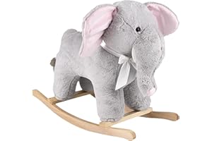 Ellis Elephant Rocker Ride on Toy, Animal Toys Toddler Rocker, Stuffed Jungle Animal Rockers for Babies and Toddlers, Stuffed Rocking Animal for 18+ Month Old (Ellis Elephant) Forest & Twelfth