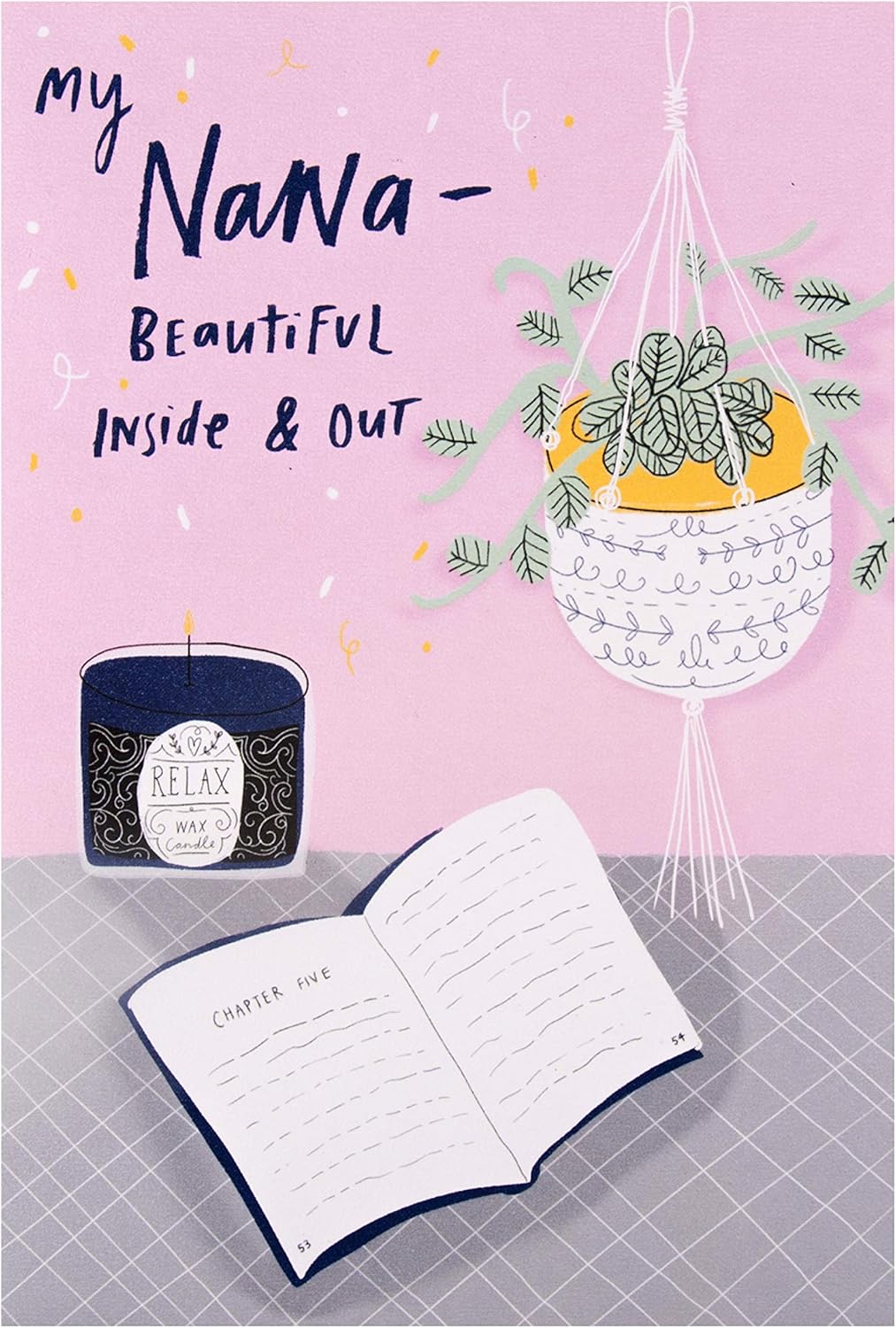 Hallmark Mother's Day Card for Nana - Contemporary Hanging Basket Design, 20.2cm x 13.8cm