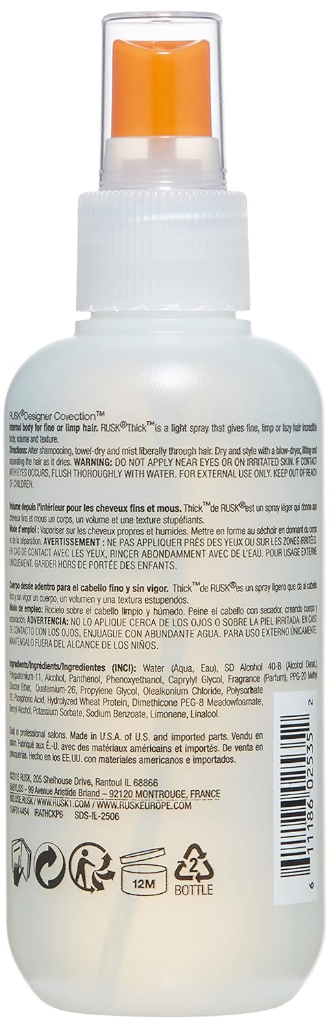 RUSK RUSK Thick Body & Texture Amplifier 6 Oz, 6 Oz, White (IRATHCKP6) : Hair Styling Products : Premium Beauty
