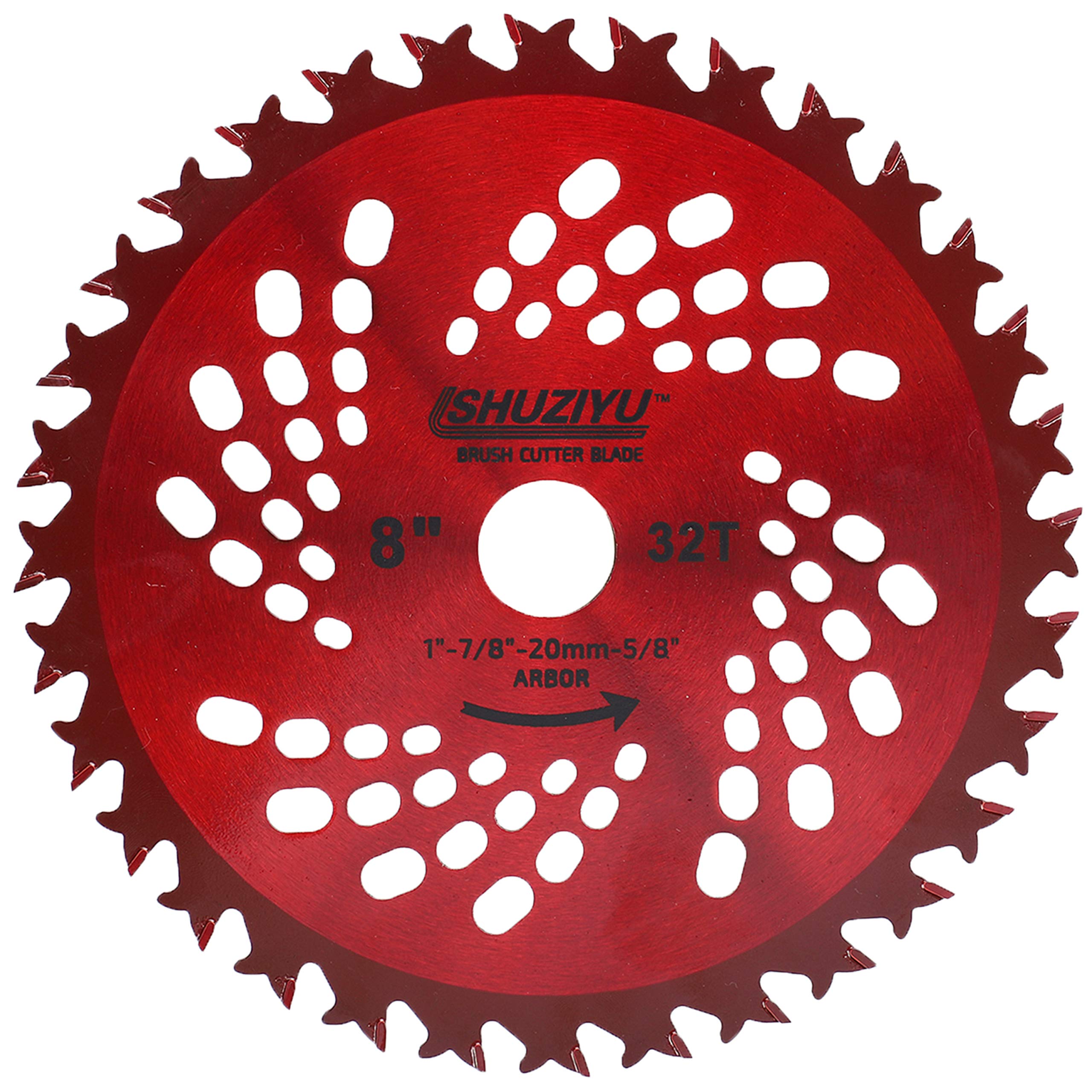 LSHUZIYU, 205mm-32T. Arbor 25.4mm with 22.23-20-16mm Washer, Carbide Tip, Brush Cutter Blade, Trimmer Weed Blade.
