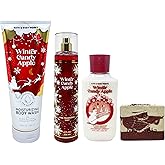Bath & Body Works Winter Candy Apple - Moisturizing Body Wash, Fine Fragrance Mist and Mosturizing Body Lotion - with a Cherry On Top Bar Soap