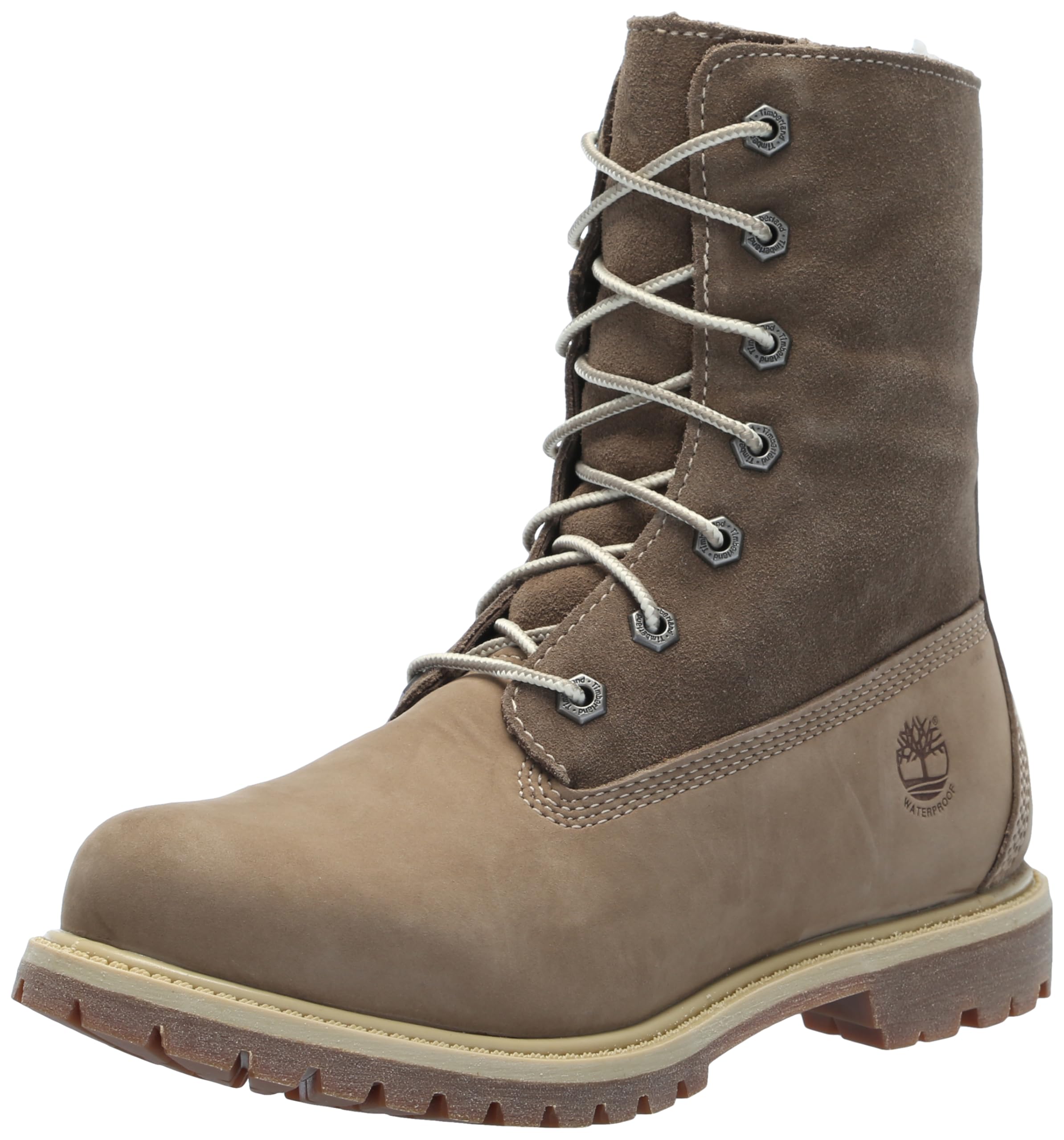 Timberland Women's Authentic Mid Warm Lined Waterproof Boot, Taupe-NEW 2024, 5.5 Medium Image