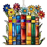 Book Ornament Stained Glass Window Hanging