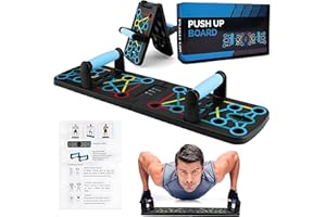 Push Up Board 14-in-1 Foldable Push Up Bar System – Pushup Handles & Push Up Station for Chest, Shoulders, Triceps & Back – P