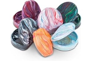 PRACTICON Designer Marbled Retainer Cases, Assorted Colors, 24 Pack