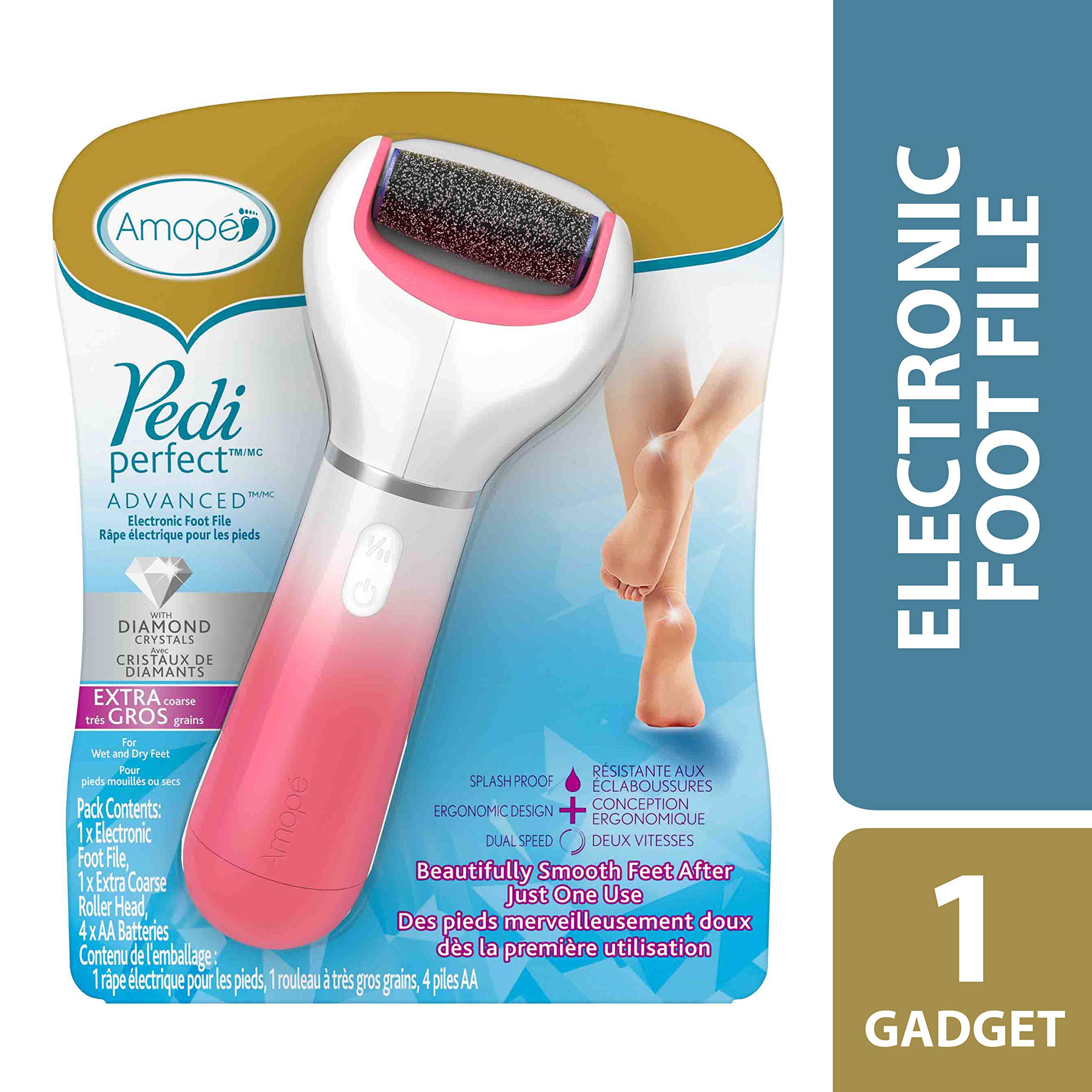 Amope Pedi Perfect Electronic Dry Foot File, DualSpeed Callus Remover
