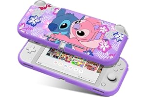 Xcitifun Protective Case Designed for Nintendo Switch Lite Soft TPU Cases for Girls Boys Kids Cute Kawaii Character Cartoon Protect Shell Compatible with Nintendo Switch Lite Cover - Purple Petal