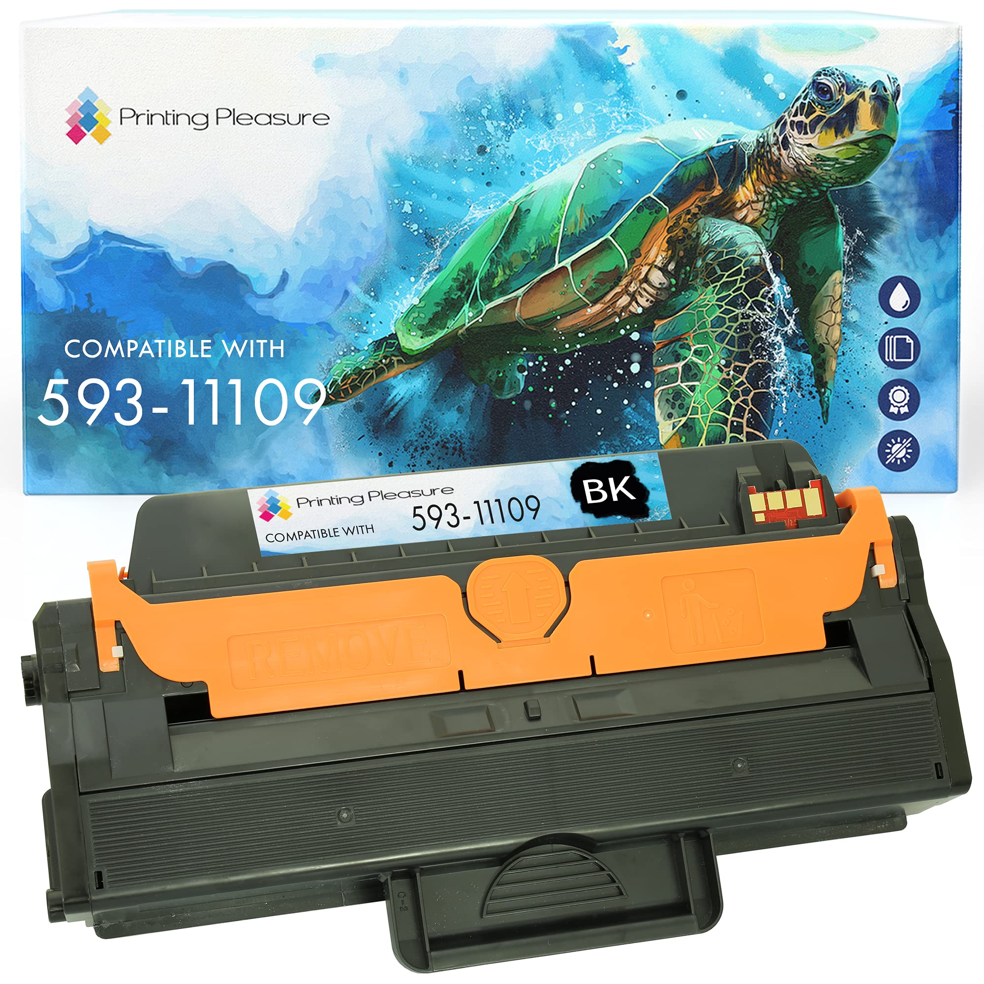 Printing Pleasure Compatible Toner Cartridge for Dell B1260 B1260DN B1265 B1265DN B1265DNF B1265DFW - Black, High Yield