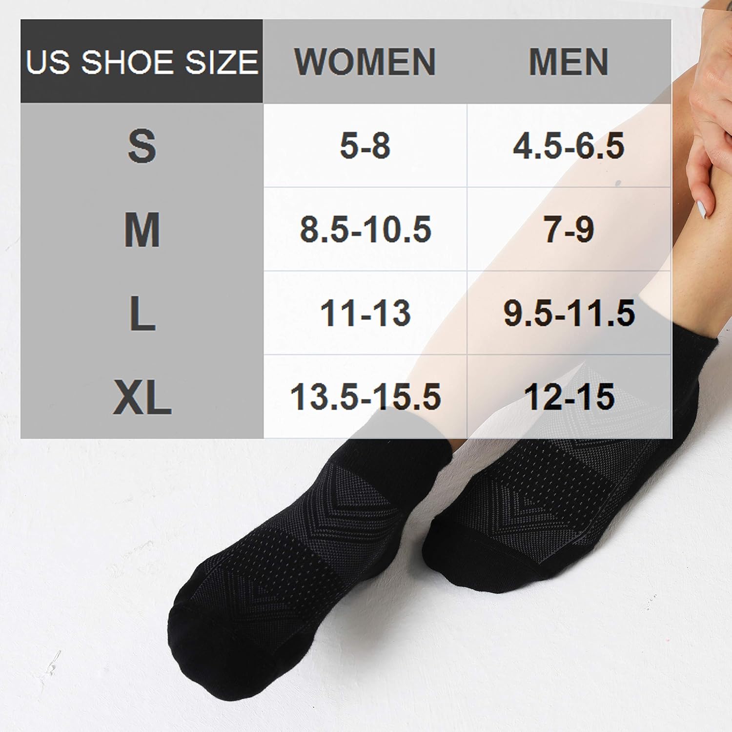 CelerSport 6 Pack Men's Ankle Socks with Cushion, Sport Athletic Running Socks: Clothing