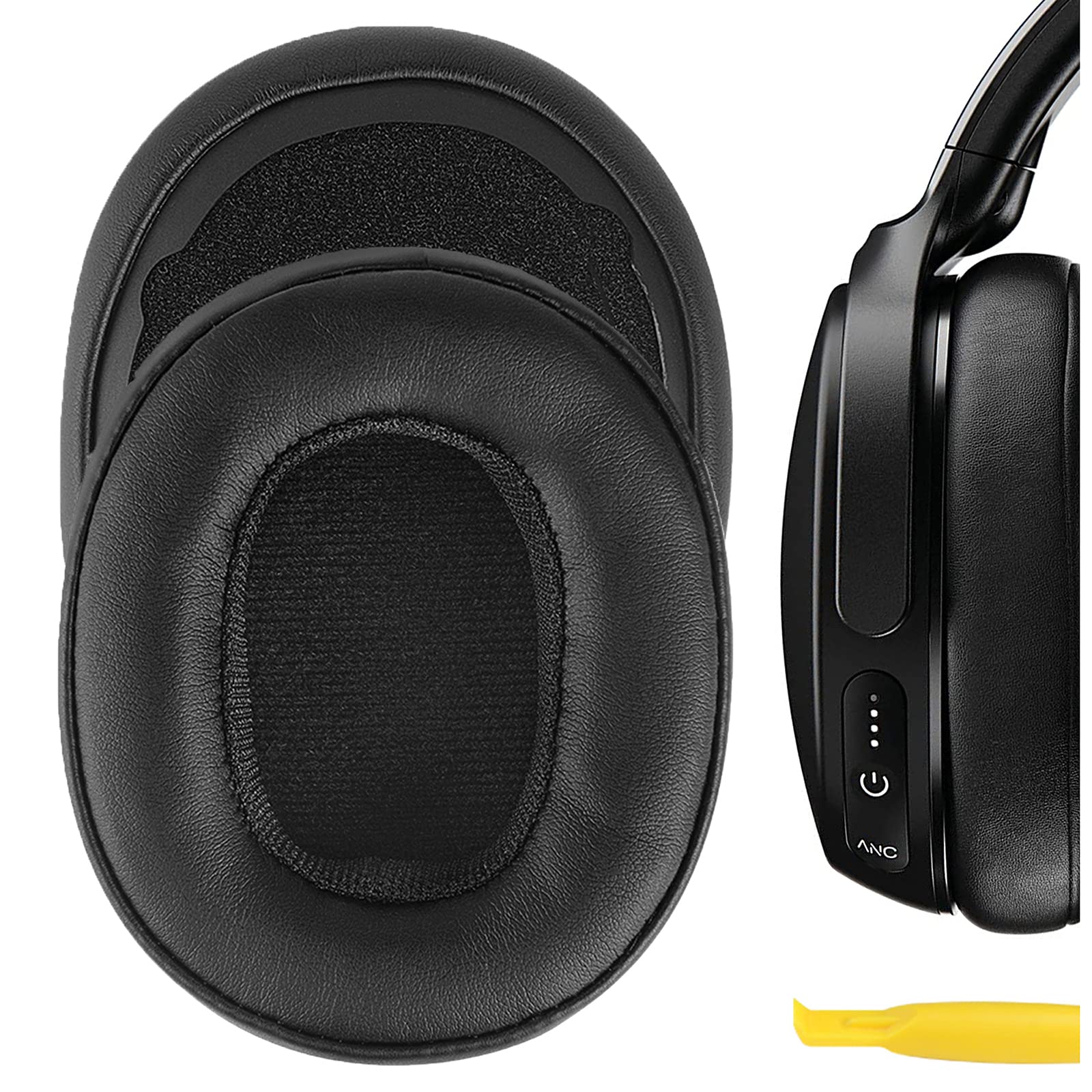 Geekria Replacement Ear Pads for Skullcandy Venue Wireless ANC Headphones Ear Cushions, Repair Parts (Black)
