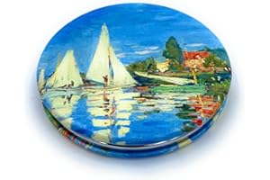 Aeisage Small Compact Mirror for Men Small Bag Mirror Lightweight Portable Mirror Hand Mirror Claude Monet Sea Argenteuil Bir