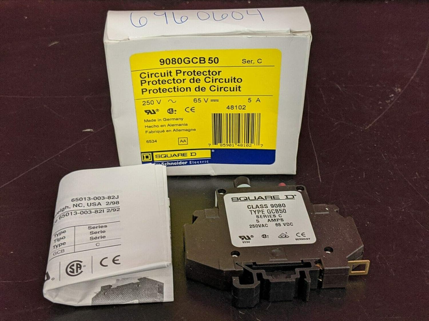 labtechsales Square D 9080GCB50 Thermal Overcurrent Circuit