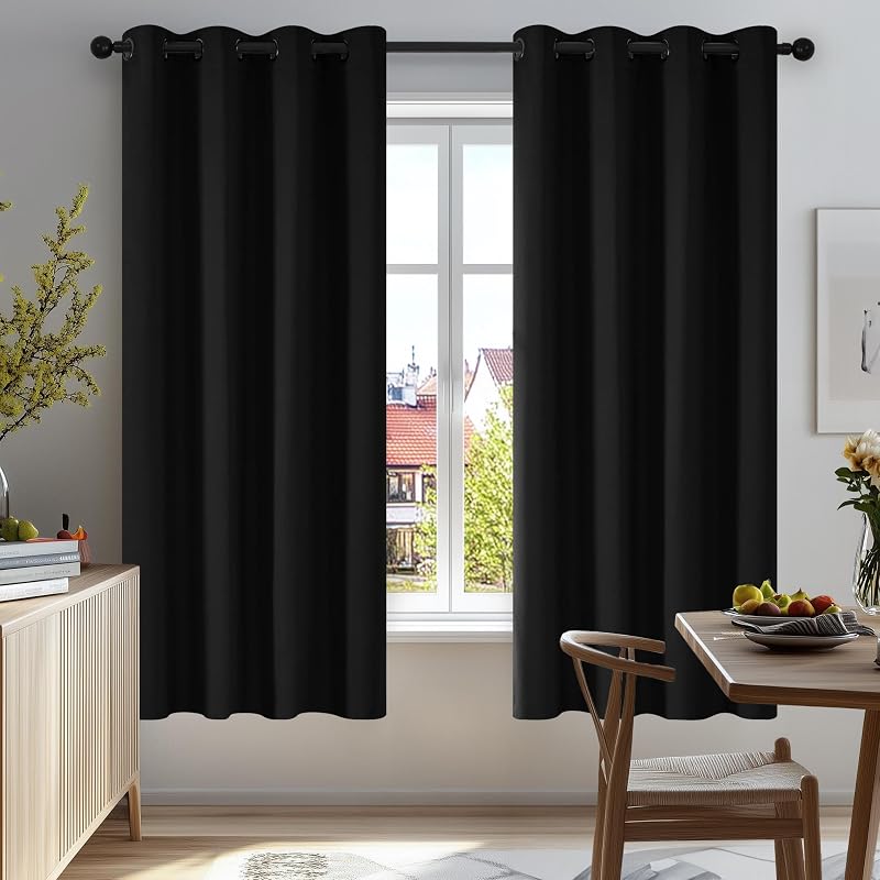 Deconovo Blackout Curtains 2 Panels 46x63 Inch Thermal Energy Saving Bedroom